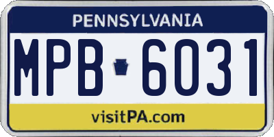PA license plate MPB6031