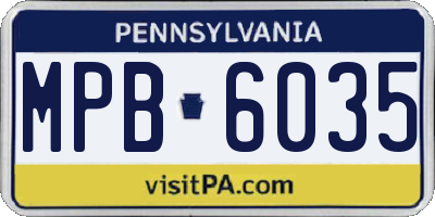 PA license plate MPB6035