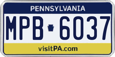 PA license plate MPB6037