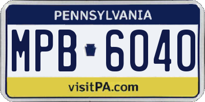 PA license plate MPB6040