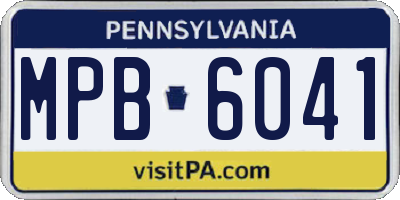 PA license plate MPB6041