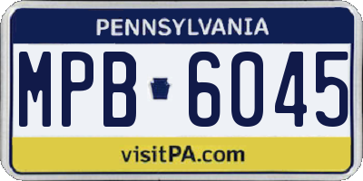 PA license plate MPB6045