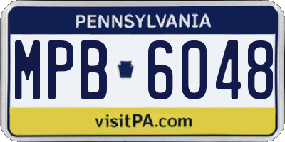 PA license plate MPB6048