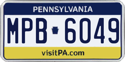 PA license plate MPB6049