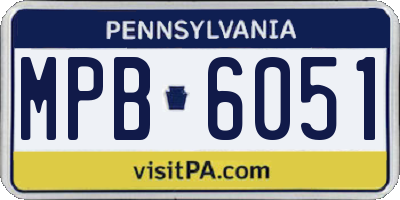 PA license plate MPB6051