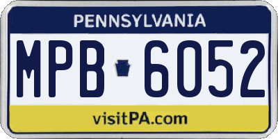PA license plate MPB6052