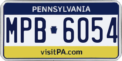 PA license plate MPB6054