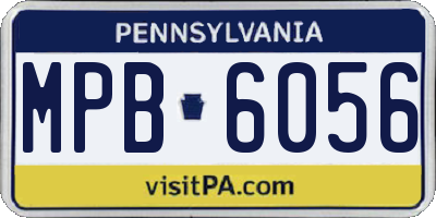 PA license plate MPB6056