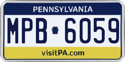 PA license plate MPB6059