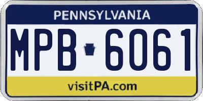 PA license plate MPB6061