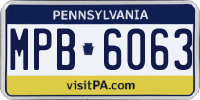 PA license plate MPB6063
