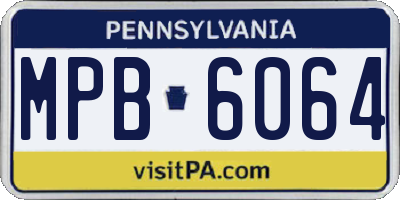 PA license plate MPB6064