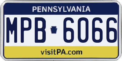 PA license plate MPB6066