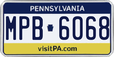 PA license plate MPB6068