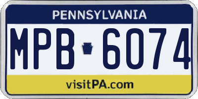 PA license plate MPB6074