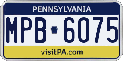 PA license plate MPB6075