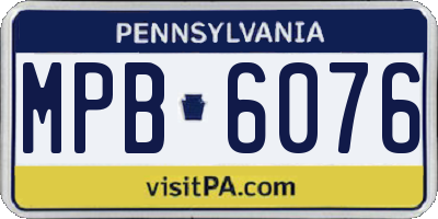 PA license plate MPB6076