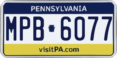 PA license plate MPB6077