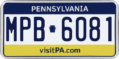 PA license plate MPB6081