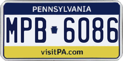 PA license plate MPB6086