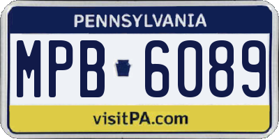 PA license plate MPB6089