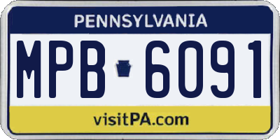 PA license plate MPB6091