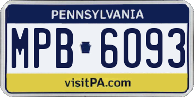 PA license plate MPB6093