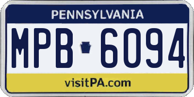 PA license plate MPB6094