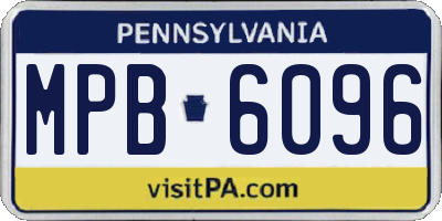 PA license plate MPB6096