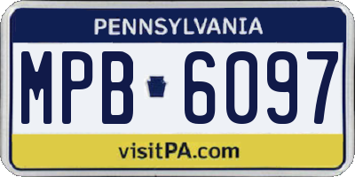 PA license plate MPB6097