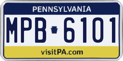 PA license plate MPB6101