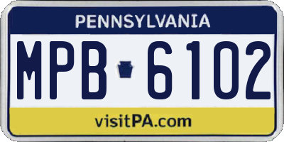 PA license plate MPB6102