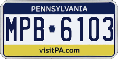 PA license plate MPB6103