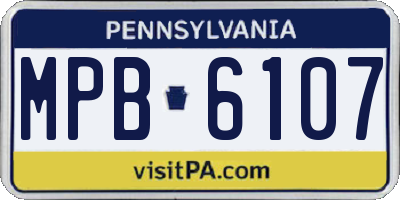 PA license plate MPB6107