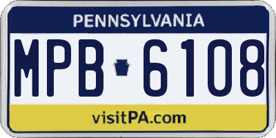 PA license plate MPB6108