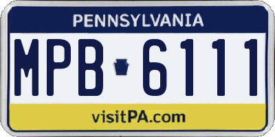 PA license plate MPB6111