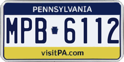 PA license plate MPB6112