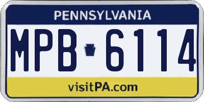 PA license plate MPB6114