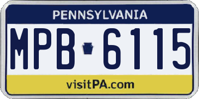 PA license plate MPB6115
