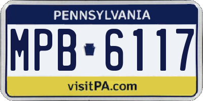 PA license plate MPB6117