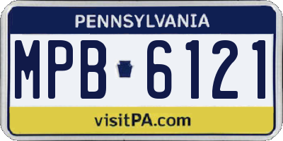 PA license plate MPB6121
