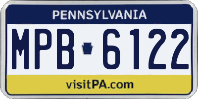 PA license plate MPB6122
