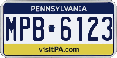 PA license plate MPB6123