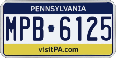 PA license plate MPB6125