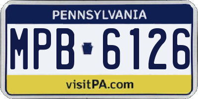 PA license plate MPB6126