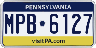 PA license plate MPB6127