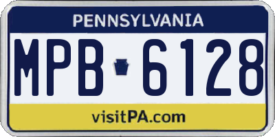 PA license plate MPB6128