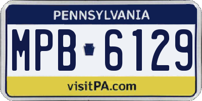 PA license plate MPB6129