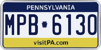 PA license plate MPB6130