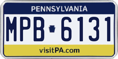 PA license plate MPB6131